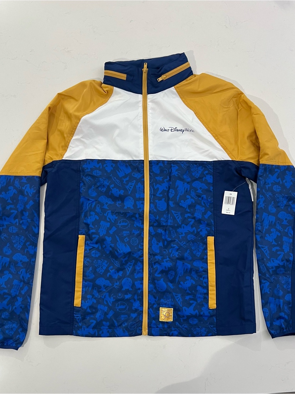 Disney 50th anniversary Navy, Gold & White Windbreaker Jacket